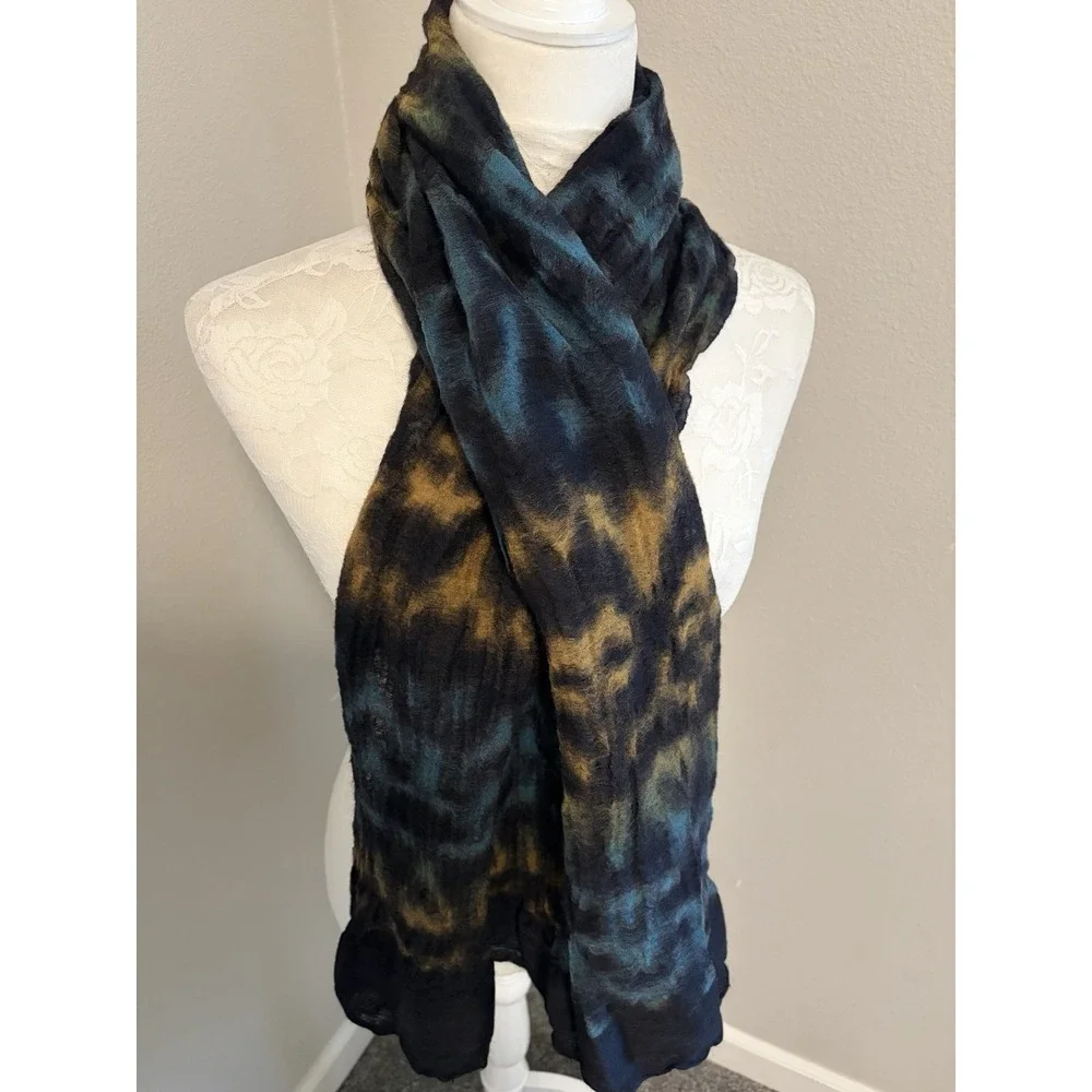 Asian Eye Soft Wool Silk Blend‎ Rectangle Scarf Shawl 61